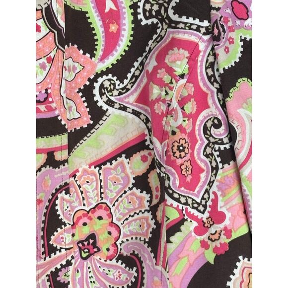 Pinky & Dianne Pink, Green , Brown Paisley Floral Print Jacket Size Small - Picture 7 of 7